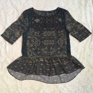 Sanctuary Printed Sheer Top - Size S